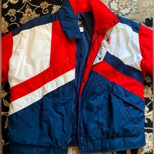 90’s colorblock bomber jacket red and blue, wind breaker vintage